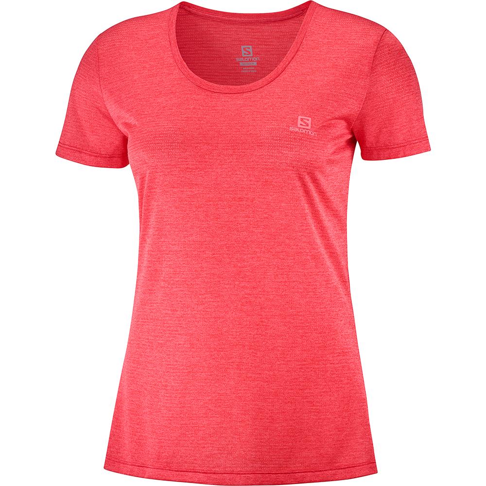 Salomon AGILE SS W Camisetas Mujer - Rojas Naranjas - Colombia (94235-URQW)